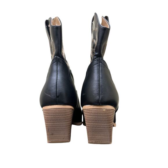 Soda Size 9 Cowgirl Western Embroidered Ankle Boots Bootie Pointed Toe Black - Picture 3 of 13